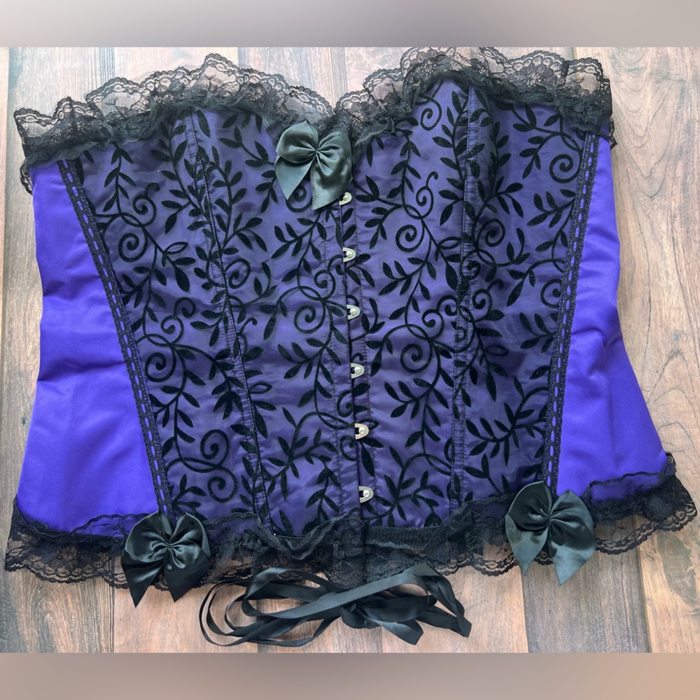 Vibrant Purple & Black‎ Corset Women's 6X